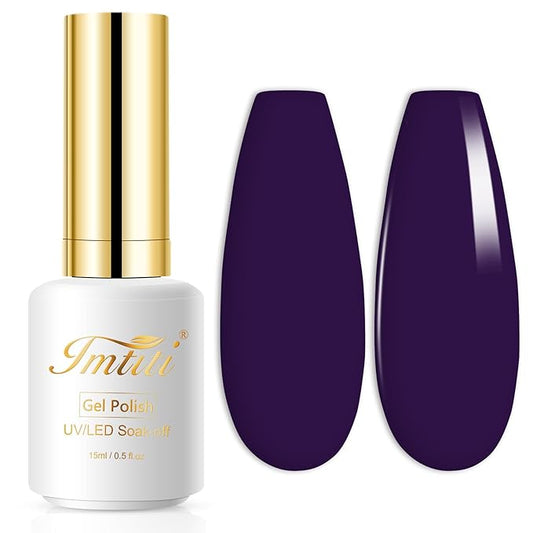 Imtiti Navy Blue Gel Nail Polish, 15ml Dark Blue Color Gel Polish UV/LED Soak Off Nail Art Manicure Salon DIY at Home Gift for Women Girl Winter Spring Summer Gel Polish 1Pcs