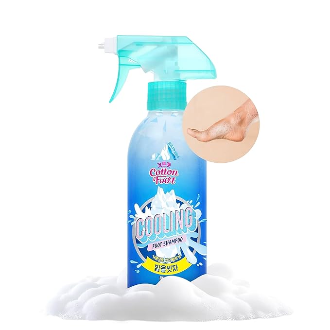 Cotton Foot - Foot Shampoo (Menthol Cooling, 13fl oz) - Refreshing Cleanse Spray, Deodorizing Foot Care Wash. Foaming Wash, Easy to Use-VivaGrace Women