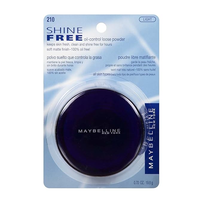 Maybelline New York Shine Free Oil Control Loose Powder, Light [210] 0.7 oz (Pack of 2)-VivaGrace Women