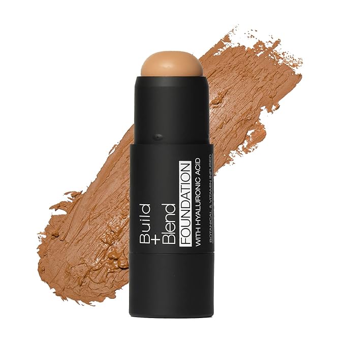 Palladio BUILD + BLEND Foundation Stick, Contour Stick for Face, Professional Makeup for Perfect Look, 0.25 Ounce (Amber Glow)-VivaGrace Women