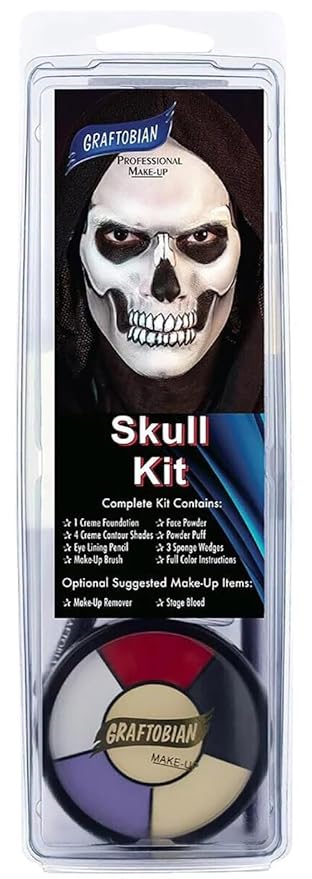 Graftobian Skull Makeup Kit - Skeleton Makeup Set for Costumes, Cosplay, and Halloween-VivaGrace Women