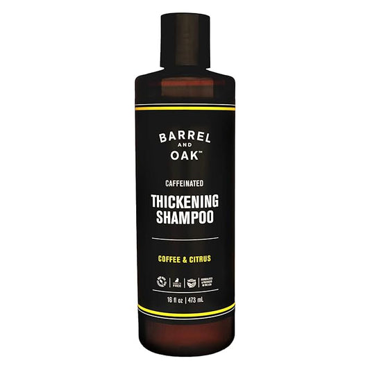 Barrel and Oak - Caffeinated Thickening Shampoo, Biotin Shampoo, Hair Care for Men, Strengthens & Hydrates, Biotin for Thicker Hair, Essential Oil-Based Scent, Vegan (Coffee & Citrus, 16 oz)-VivaGrace Women