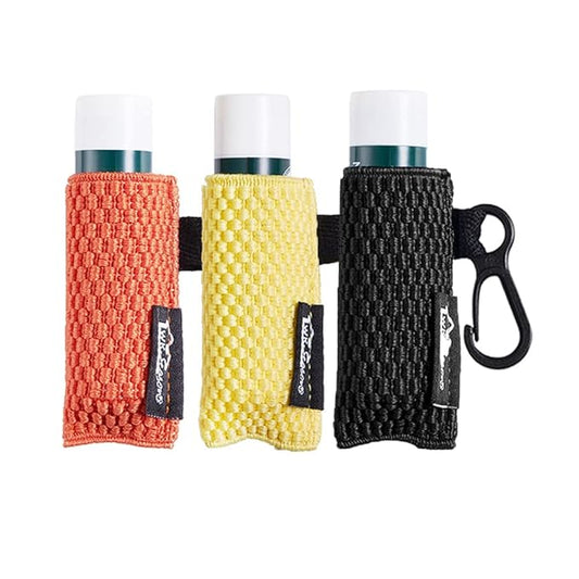 WKieason Lip Balm Holder Sleeve with Keychain Lipstick Sleeve Holder Tight-knit Elastic Holder (Black/Orange/Yellow)-VivaGrace Women