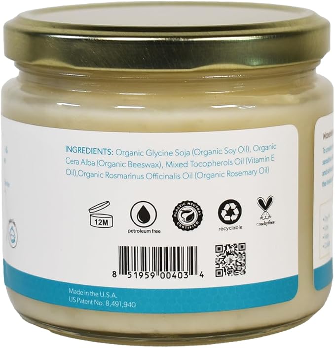 Waxelene Original Aerated Balm Large Jar, Organic Multipurpose Ointment the Petroleum Jelly Alternative Eczema Dry Sensitive Skin Face Moisturizer-VivaGrace Women