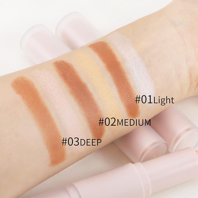 Boobeen Highlight and Contour Stick Dual-ended Contouring Cream Makeup Pencil Kit, Long Lasting & Waterproof Face Bronzer and Highlighter Makeup Stick Shadow Pen, Pack of 1-VivaGrace Women