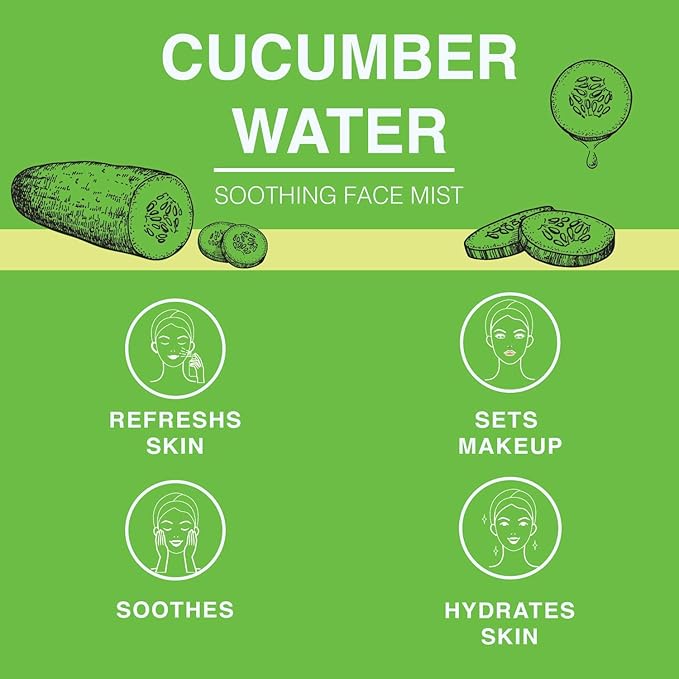 | Face & Body Mist Spray - Soothing Cucumber Water With Moisturizing Hyaluronic Acid | Instant Soothing, Cooling, Conditioning | 8 FL OZ-VivaGrace Women
