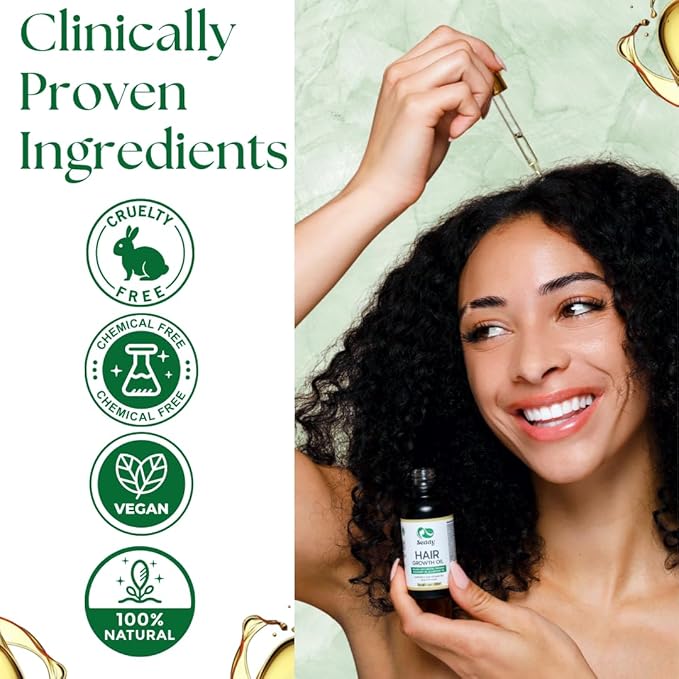 Seddy Hair Growth & Strengthening Oil with Caffeine, Rosemary, Castor, Biotin, Peppermint, Argan & Jojoba Oils - 1.7 Fl. Oz (Pack of 1)-VivaGrace Women