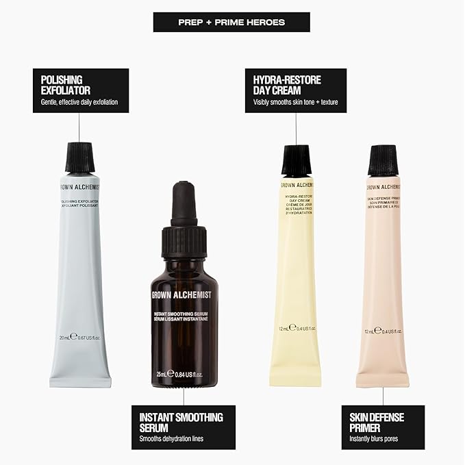Grown Alchemist Prep + Prime Heroes Kit. 4 Bundled Products for Flawless Skin-VivaGrace Women