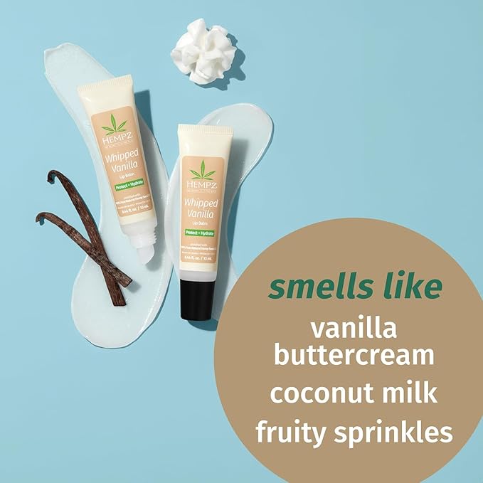 Hempz Hydrating Lip Sleeping Mask - Whipped Vanilla (.70 Oz.) | Overnight Hydrating Lip Balm with Vanilla Lip Butter Balm, Soothing and Hydrating Lip Care for Men or Women, .44oz-VivaGrace Women