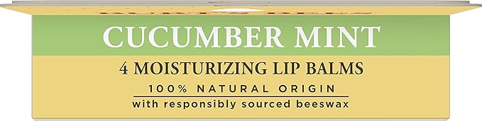 Burt's Bees 100% Natural Origin Moisturizing Lip Balm, Cucumber Mint with Beeswax, 4 Tubes-VivaGrace Women