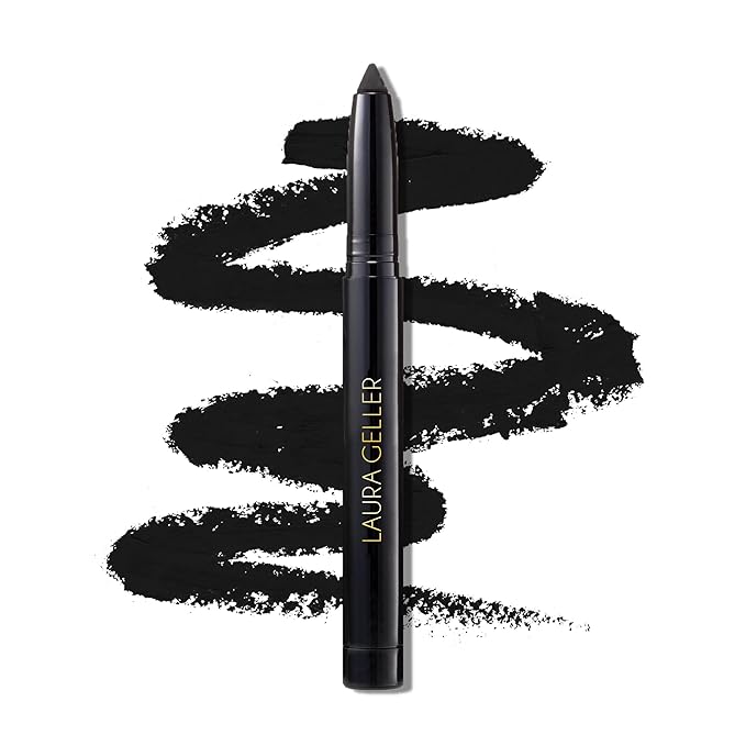 LAURA GELLER NEW YORK Kajal Longwear Kohl Eyeliner Pencil with Caffeine, Smooth & Blendable Makeup, Deep Black-VivaGrace Women