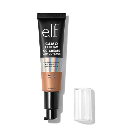 e.l.f. Camo CC Cream, Color Correcting Medium-To-Full Coverage Foundation with SPF 30, Medium 375 N, 1.05 Oz (30g)-VivaGrace Women