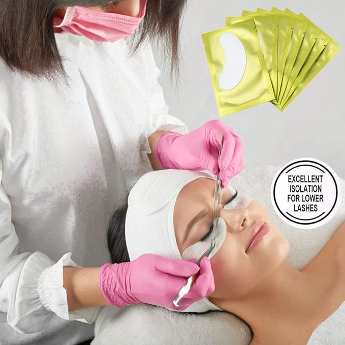 55 Pairs Set, Under Eye Hydrogel Pads, Professional Lint Free Eye Mask Eyelash Extension Gel Patches Kit for Adhesive Lash Beauty Tool (Golden)-VivaGrace Women