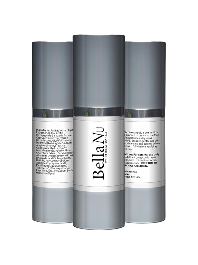 Bella Nu- Eye Lift Serum- Ultimate Potency- Premium Anti-Aging Solution- Promotes Reduction of Fine Lines and Wrinkles- Brightens Eyes and Evens Complexion-VivaGrace Women