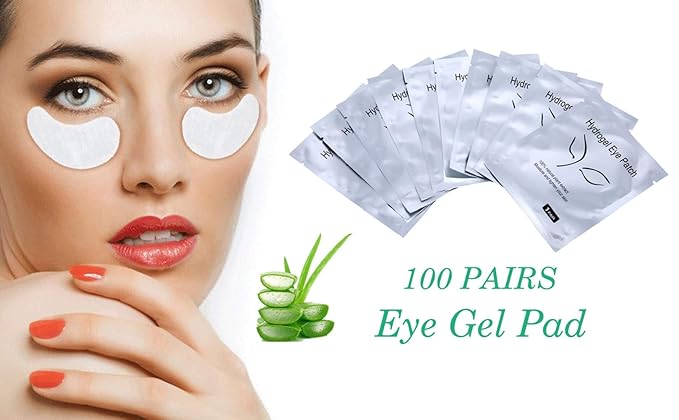 100 Pairs Set,Under Eye Pads,Comfy and Cool Under Eye Patches Gel Pad for Eyelash Extensions Eye Mask Beauty Tool-VivaGrace Women