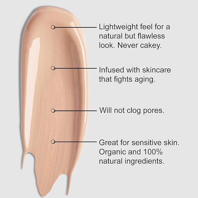 Organic Aloe-Based LUX Liquid Foundation, Natural Vegan Gluten-Free Made in USA, Nutmeg-VivaGrace Women