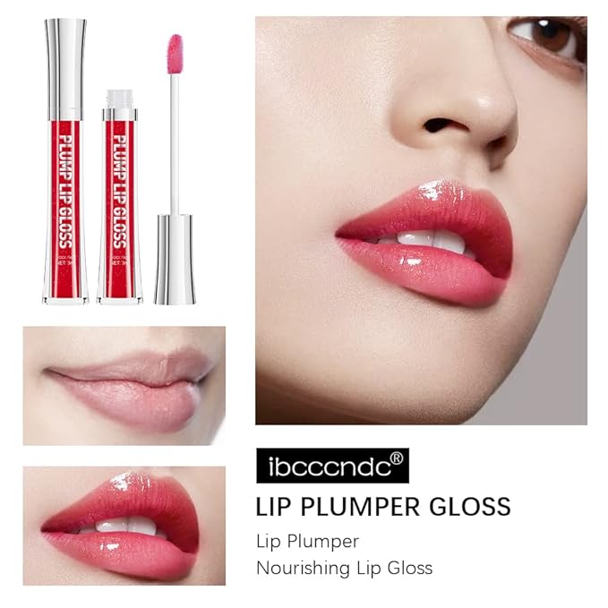 ibcccndc Lip Plumper gloss,Natural Lip Plumper,High Shine Lip Plumper,Lip Enhancer for Fuller,Sexy Lip Gloss,Shiny Lip Gloss For Girls and Women (5)-VivaGrace Women