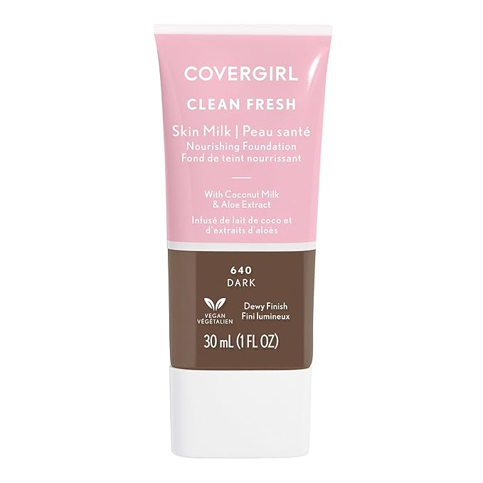 COVERGIRL, Clean Fresh Skin Milk Foundation, Dark, 1 Count (packaging may vary)-VivaGrace Women