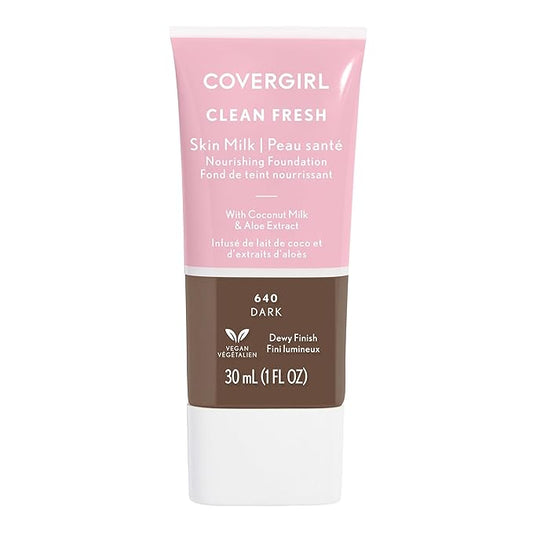 COVERGIRL, Clean Fresh Skin Milk Foundation, Dark, 1 Count (packaging may vary)-VivaGrace Women