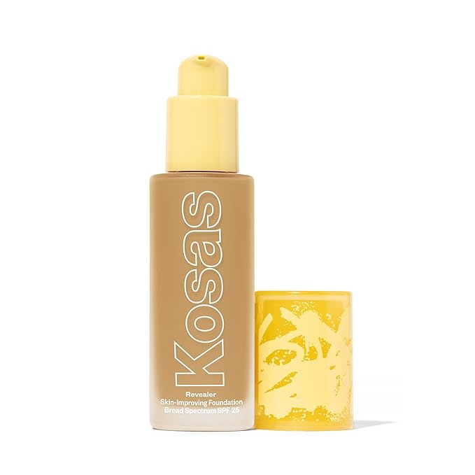 Kosas Revealer Skin-Improving Foundation with SPF 25 Protection - Hydrate, Brighten, Soothe, Plump, Protect Skin - Smoothing Texture, Natural Finish and Clean Formula - Medium Tan Olive 270-VivaGrace Women