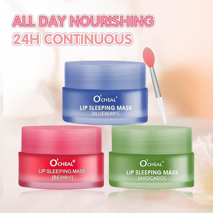 Lip Sleeping Mask Overnight Moisturizer Balm, Berry Lip Mask, Day and Night Repair Lip Balm for Improves Dryness Cracked, Moisturize and Nourish Lip Scrubs Exfoliate Reduce Lip Lines (Berry)-VivaGrace Women