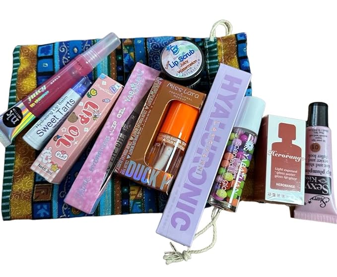 Lip Prodiuct Gift Sack With An Unique Assortment of Lip Products, 10 Total and Maybe Some Extras, By Diva Stuff-VivaGrace Women
