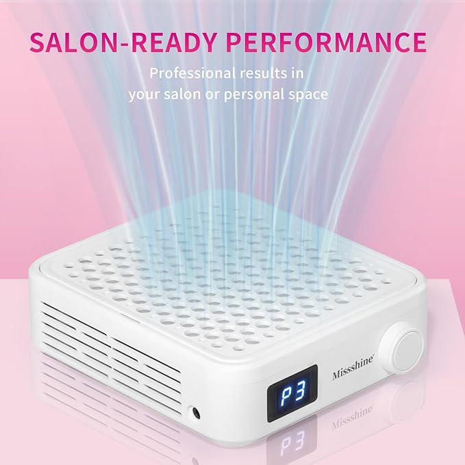 Missshine Nail Dust Collector with Adjustable Suction Power，Mini Vacuum Nail fan Dust Collector With Reusable Filter for Girls-VivaGrace Women