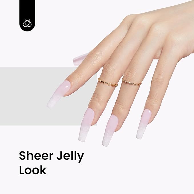 Beetles White Gel Nail Polish-15 ml Shimmer Glitter Milky White Gel Nail Polish Soak Off UV/LED Lamp Nail Art Manicure Salon DIY for French Nail Home Gift for Women Girls