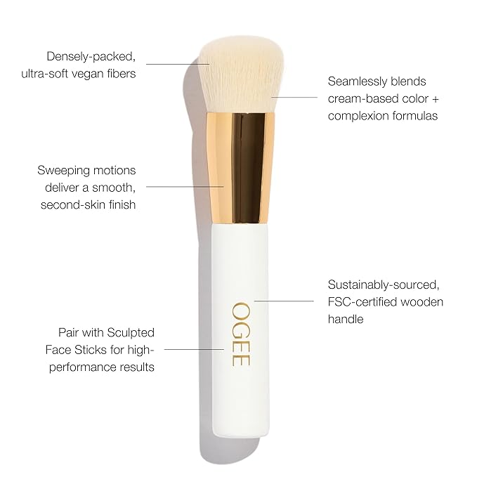 Ogee Blender Brush - Professional Quality Makeup Brush - Ultra-Soft Foundation Brush with Vegan Bristles for Flawless Makeup Application-VivaGrace Women