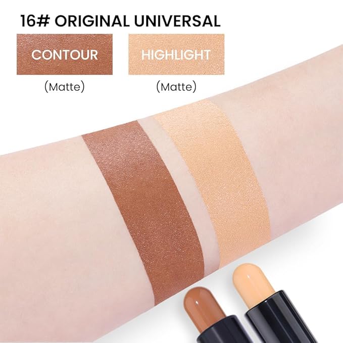 evpct 2in1 Face Shaping & Contouring Stick Cream Contour Concealer Bronzer Stick Makeup Kit for Beginner Face Highlighter Makeup Stick contorno maquillaje de maquillaje profesional,ORIGINAL Universal-VivaGrace Women