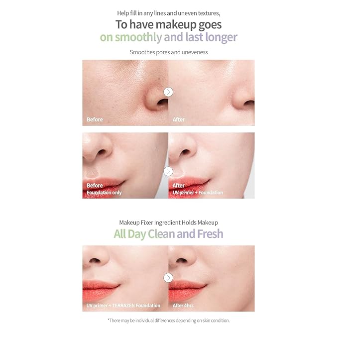 Korean Face Primer 30ml - Korean Makeup & Skincare Lightweight Corrector Base SPF40 PURPLE - Reduces Dullness, Moisturizes for Red, Sensitive Skin witj Aloe (Primer - Purple Tinted)-VivaGrace Women