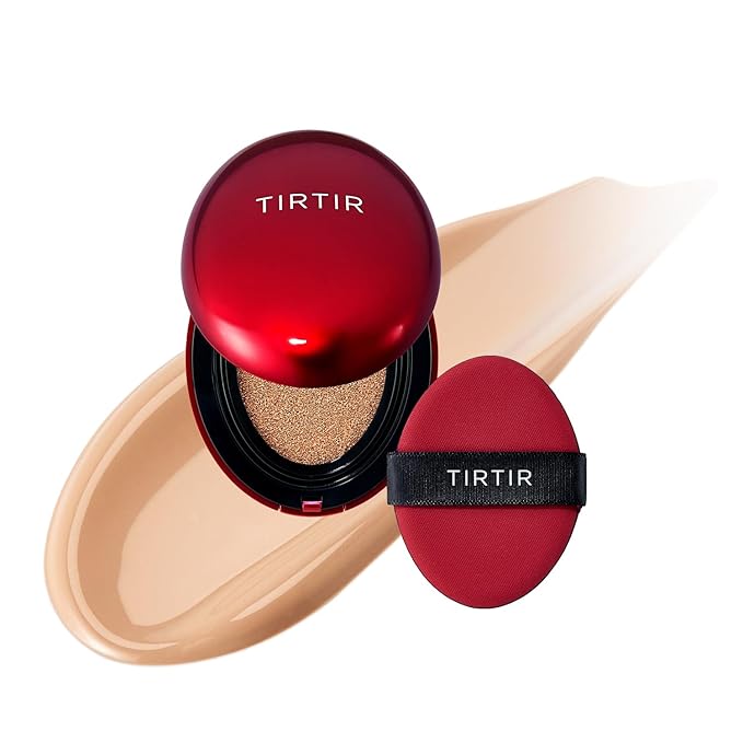 [*Mini Size*] TIRTIR Mask Fit Red Cushion Foundation | Full coverage, Weightless, Skin fit, Satin Glow Finish, Korean Makeup BB Foundation, beauty, Tattoo cover up, Buildable (#25N Mocha, 0.15 Fl Oz)-VivaGrace Women