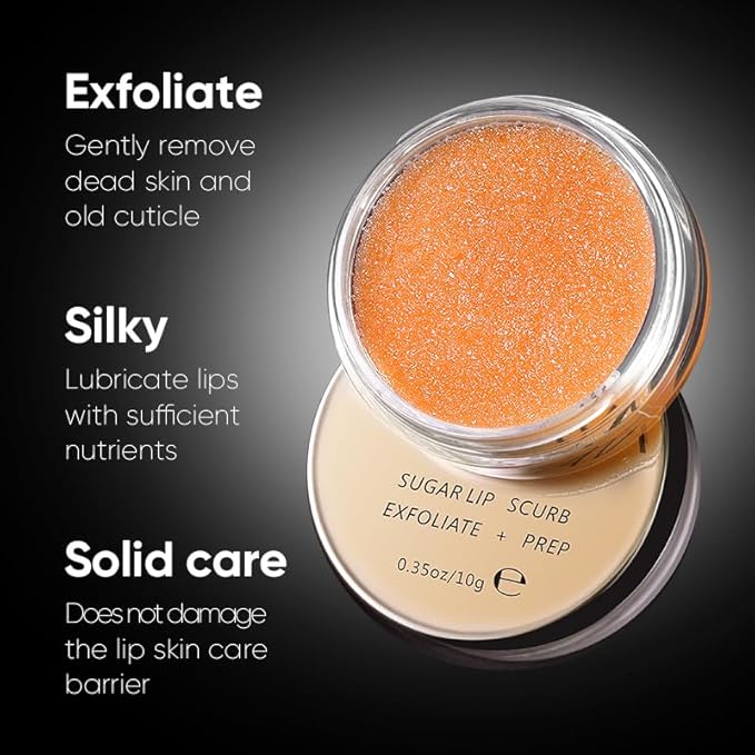 3Pcs Lip Care Set, Exfoliator Lip Sugar Scrub, Lip Mask and Plumping Lip Oil, Effectively Moisturizes Lip Clear, Repairs Dry Lips-VivaGrace Women