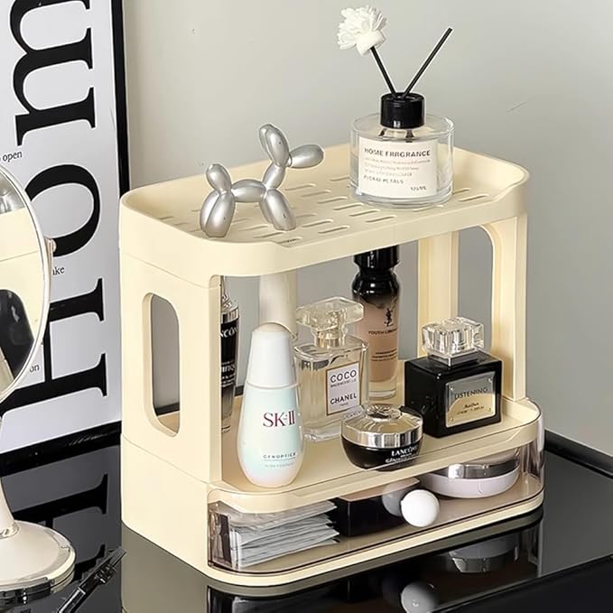 3-Tier Desk Organizers & Dispensers，Mail Holder for Office Desk Organization，Kitchen Spice Rack or Bathroom Countertop Organizer, Gift for Teachers, Classmates, and Friends (Beige)-VivaGrace Women