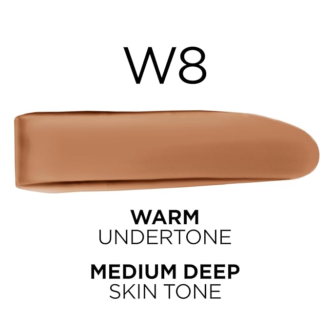 L'Oreal Paris True Match Super-Blendable Foundation, Medium Coverage Liquid Foundation Makeup, W8, Medium Deep, 1 Fl Oz-VivaGrace Women