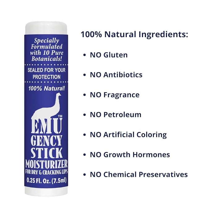 Montana Emu Ranch - EMUgency All Purpose Moisturizing Pocket Stick - 0.25 Ounce - 3 Pack - Helps Relieve Chapped, Cracked, and Split Lips and Skin-VivaGrace Women