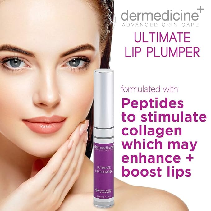 Ultimate Lip Plumper Super-Charged Lip Treatment w/Peptides, Vitamin E & Hyaluronic Spheres | May Enhances and Boost Lips for a Plumper Appearance 0.25 fl oz / 7.5ml-VivaGrace Women
