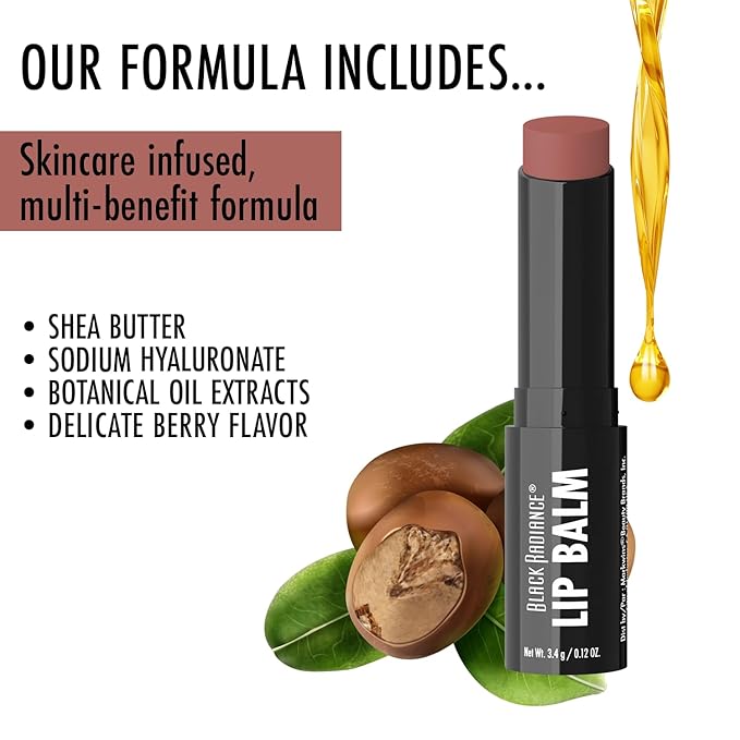 Black Radiance Beyond A Pout Plumping Lip Balm, Moisturizes & Conditions with a Blend of Botanical Oils & Hyaluronic Acid For a Glossy Finish, Vegan, Cruelty-Free - Kissable-VivaGrace Women