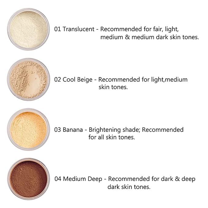 PHOERA Setting Powder Controls Oil,Setting Powder Makeup Light,Loose Powder Makeup Coverage,Loose Setting Powder Mini,0.17oz (Big02# Cool Beige)-VivaGrace Women