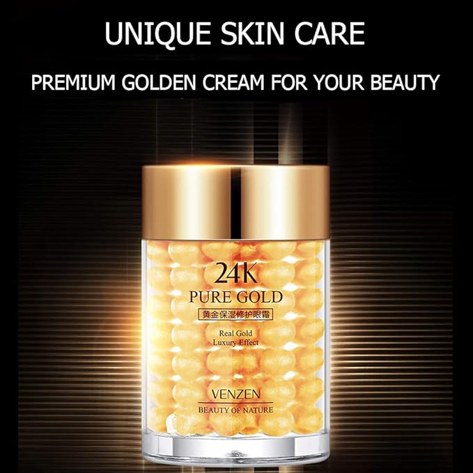 VENZEN Pure 24K Gold Eye Cream Real Luxury Effect Beauty Of Nature Nourishment Hydrating 30g-VivaGrace Women
