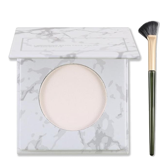 Erinde Face Highlighter Palette, Matte Face Illuminator Palette, Natural Glow Finish, Nude Beige Smooth Baked Powder, Lightweight Blendable Highlighter Makeup, 04 Bright White-VivaGrace Women