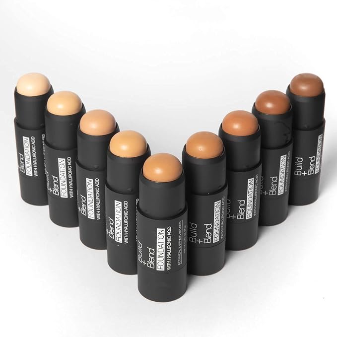 Palladio BUILD & BLEND Foundation Stick, Medium Coverage Buildable Contour Stick for Face, Ultra Blendable Creamy Formula for a Natural Shine Free Finish, Professional Makeup for Perfect Look, 0.25 Ounce (Natural Beige)-VivaGrace Women