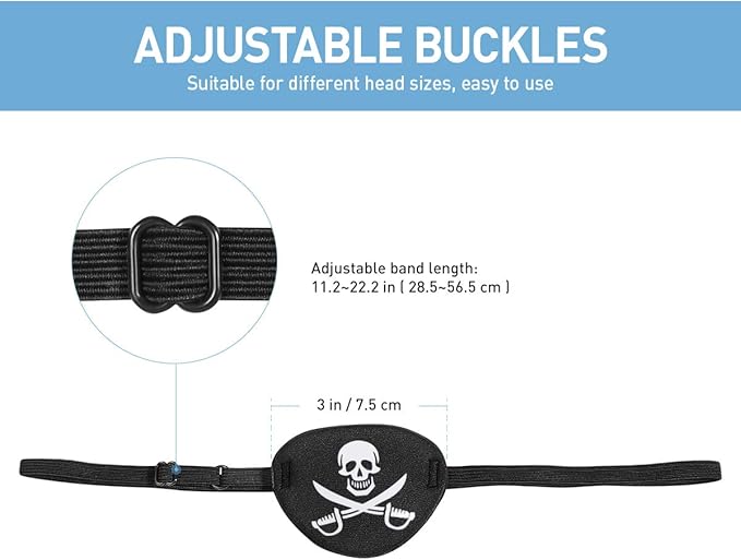 2pcs Eye Patch Mask Skull and Cross Bones with Adjustable Strap-VivaGrace Women