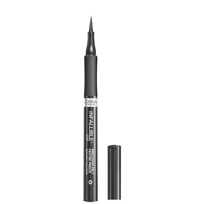 L'Oreal Paris Cosmetics Makeup Infallible Grip Precision Felt Eyeliner, Smudge Resistant, Long Lasting Waterproof Eyeliner, Grey, Grey, 0.03 fl oz