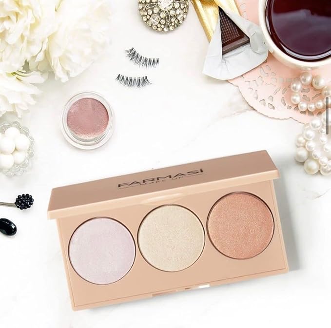 FARMASI- PEACH BITE bronzer- 3 in 1 PALETTE-VivaGrace Women