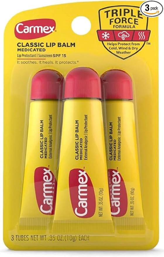 Carmex Classic Lip Balm, 0.35 Ounce (Pack of 3)-VivaGrace Women