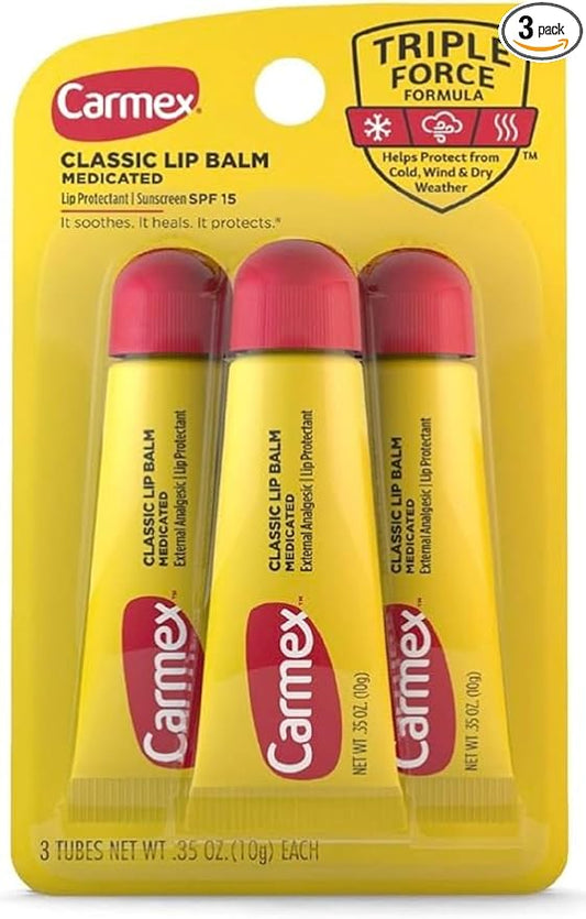 Carmex Classic Lip Balm, 0.35 Ounce (Pack of 3)-VivaGrace Women