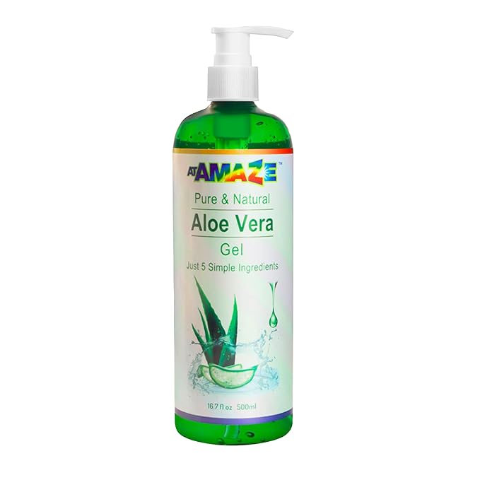 Aloe Vera Gel for Hair and Skin, Hydrating & Non-Sticky, Soothes Scalp and Skin, No Strong Scent, Lightweight & Fast-Absorbing Pure Aloe Vera Gel for Body, 16.7 fl oz (500 ml)-VivaGrace Women