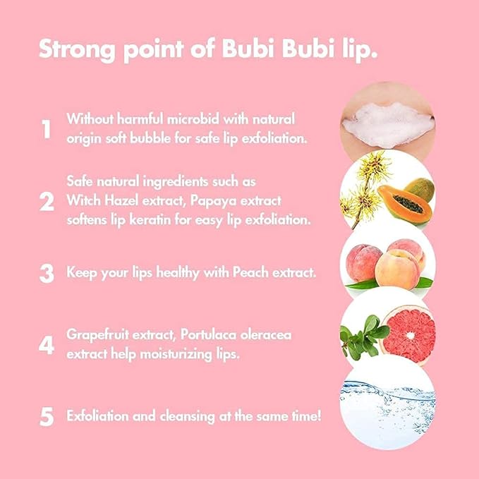 UNPA Bubi Bubi Bubble Lip Scrub, Quick and Easy Exfoliation with Soft Bubbles, Effectively Remove Dead Skin-VivaGrace Women