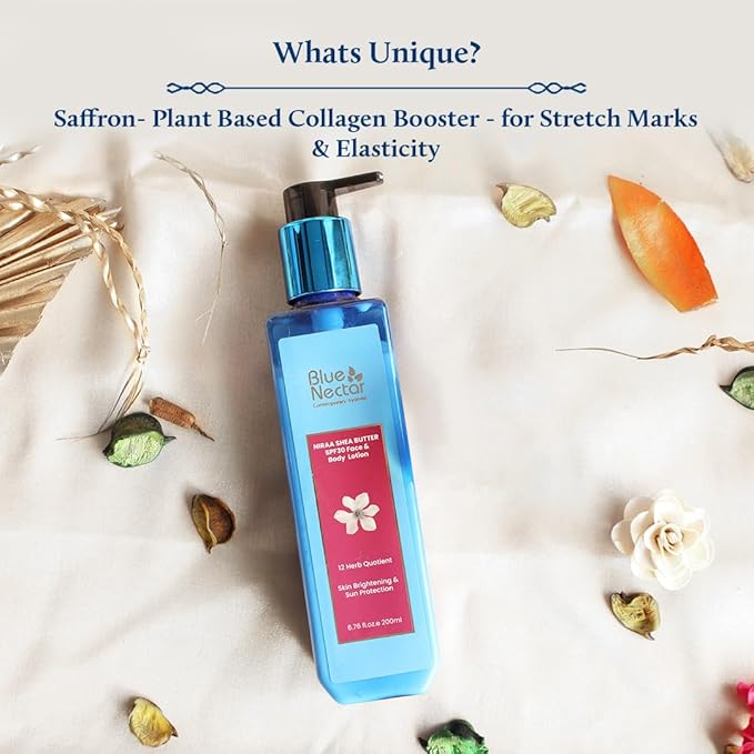 Blue Nectar Stretch Mark Cream for Pregnancy and Postpartum, Moisturizing Body Lotion for Women with Cocoa and Shea Butter for Pregnancy Gifts (12 Herbs, 6.76 fl oz)-VivaGrace Women